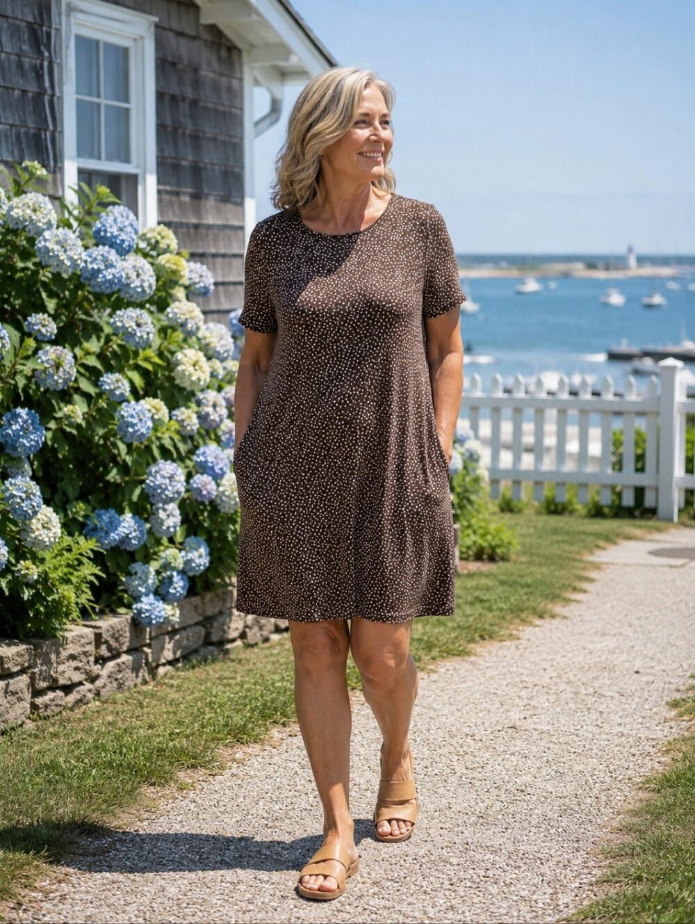 J Jill Wearever Collection Polka Dot Dress